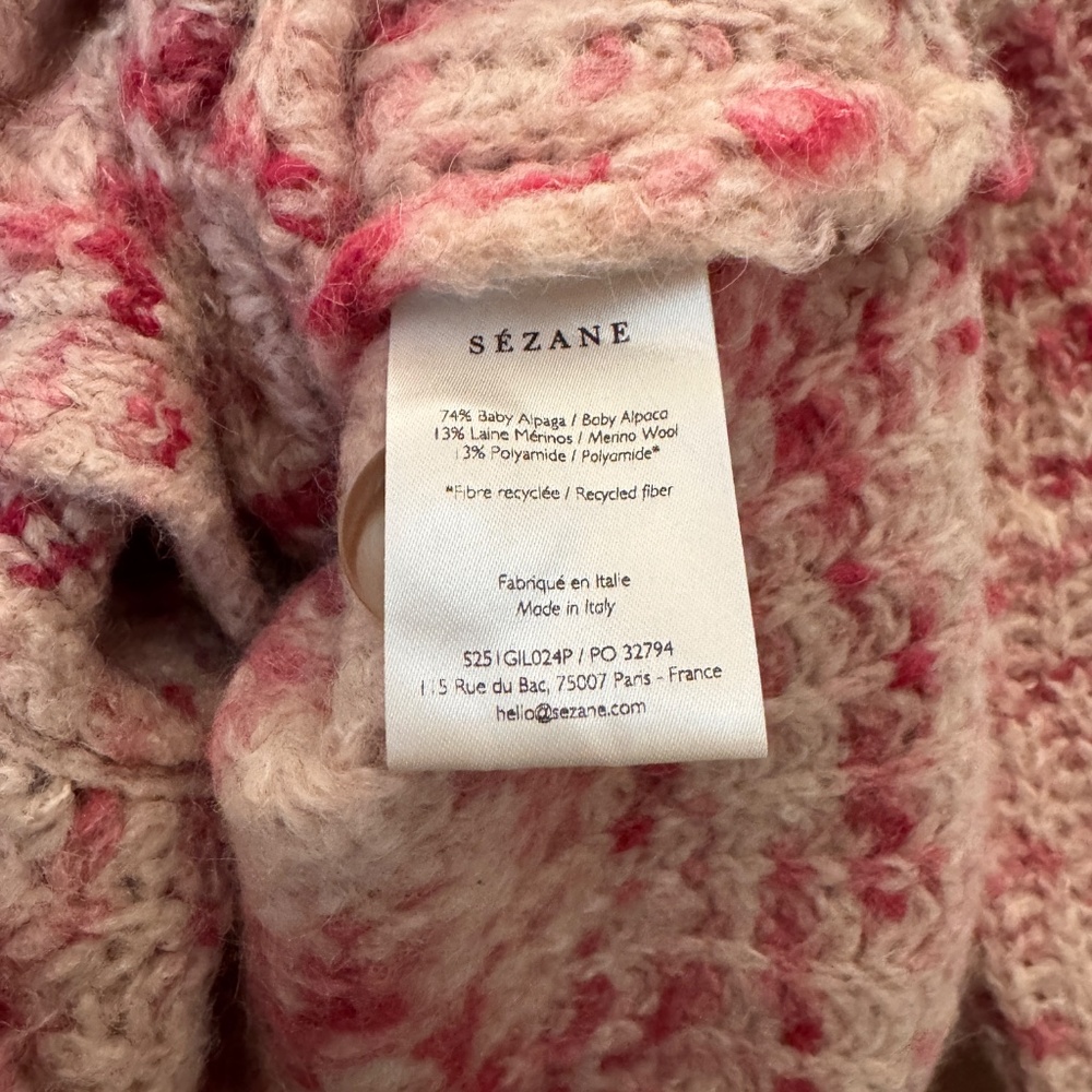 Sezane Emile Pink and Cream Sweater XS - Picture 6 of 7